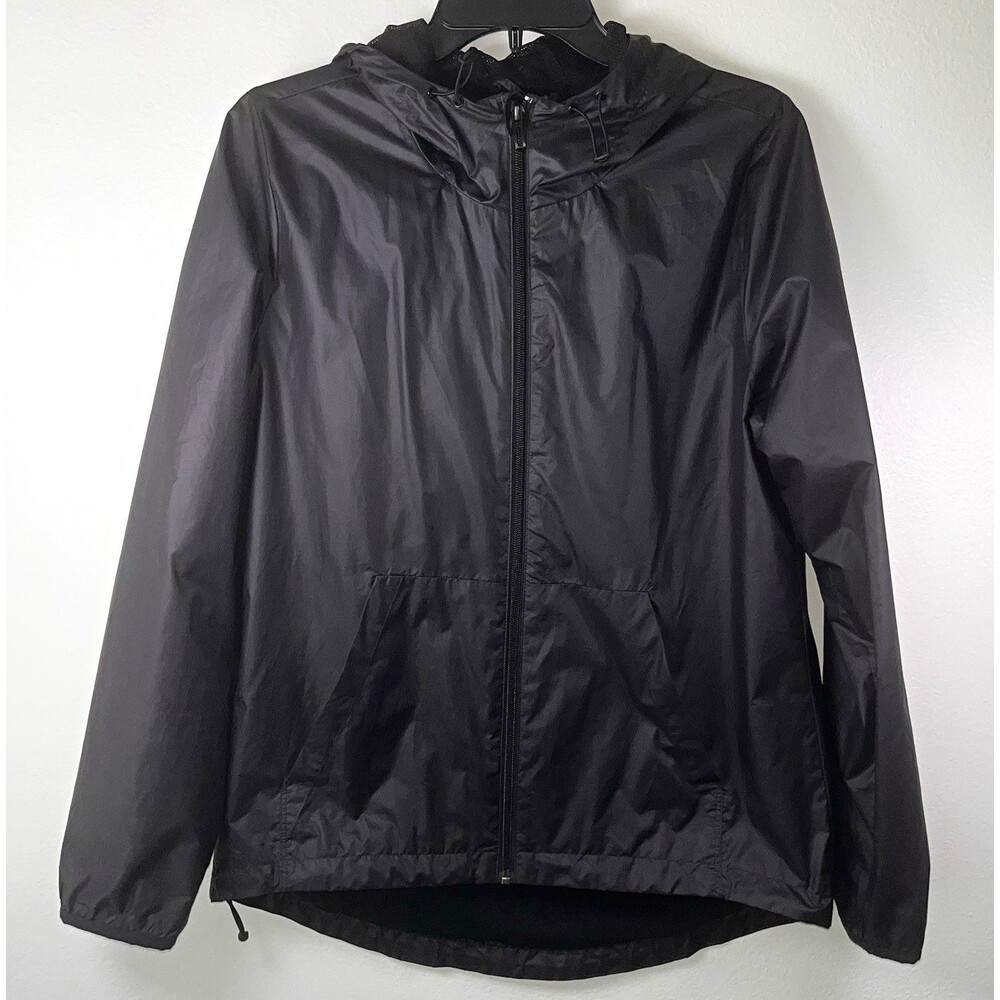 adidas Men’s Black Hooded Full Zip Windbreaker Jacket, Size M Regular Fit